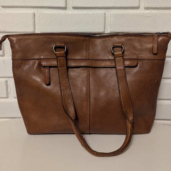 Vilenca Holland, Brown Cognac Leather Purse Shoulder Bag Tote 🤎 - Picture 5 of 12